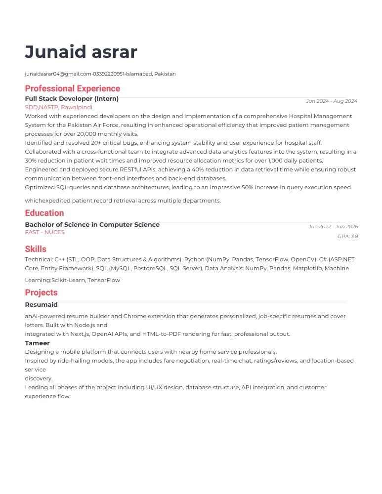 Bold Modern resume template