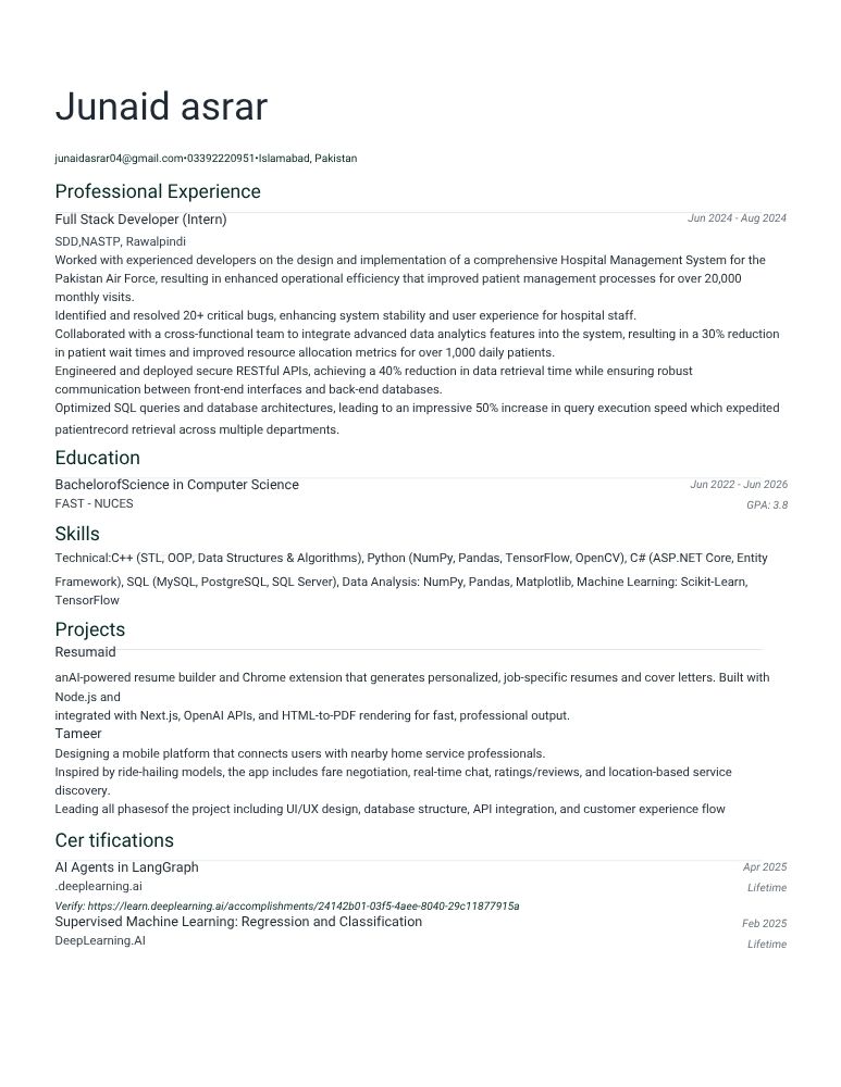 Clean Minimalist resume template