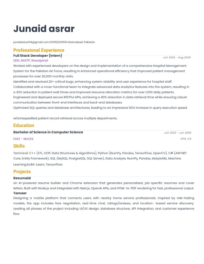 Creative Designer resume template