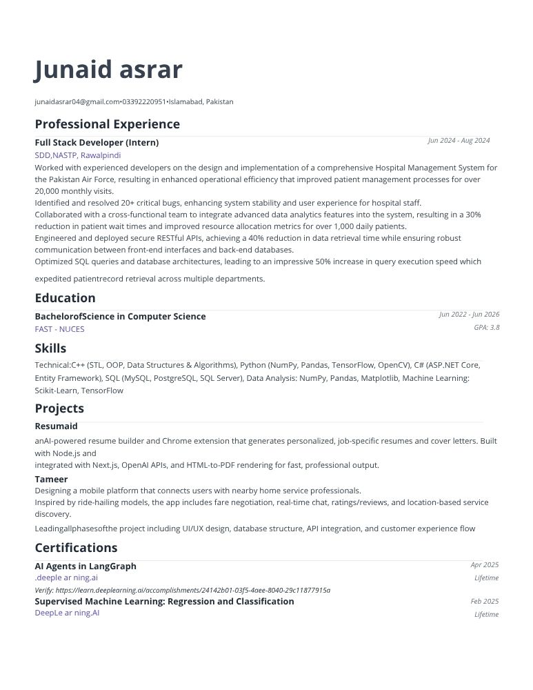 Modern Professional resume template