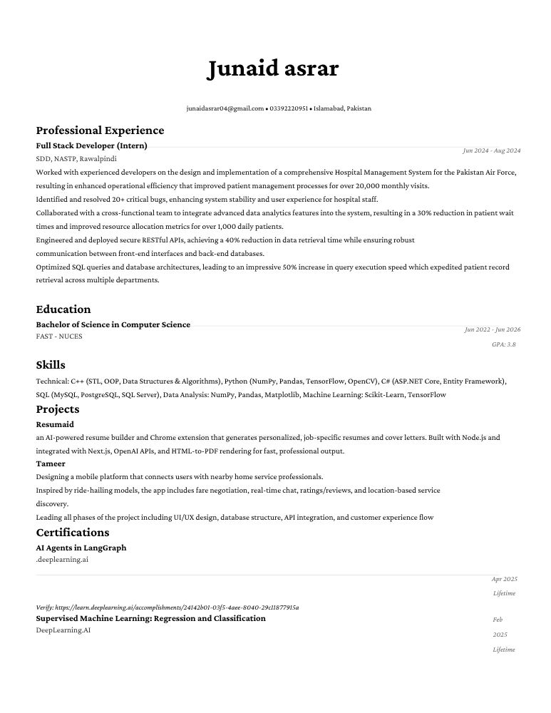 Traditional Professional resume template